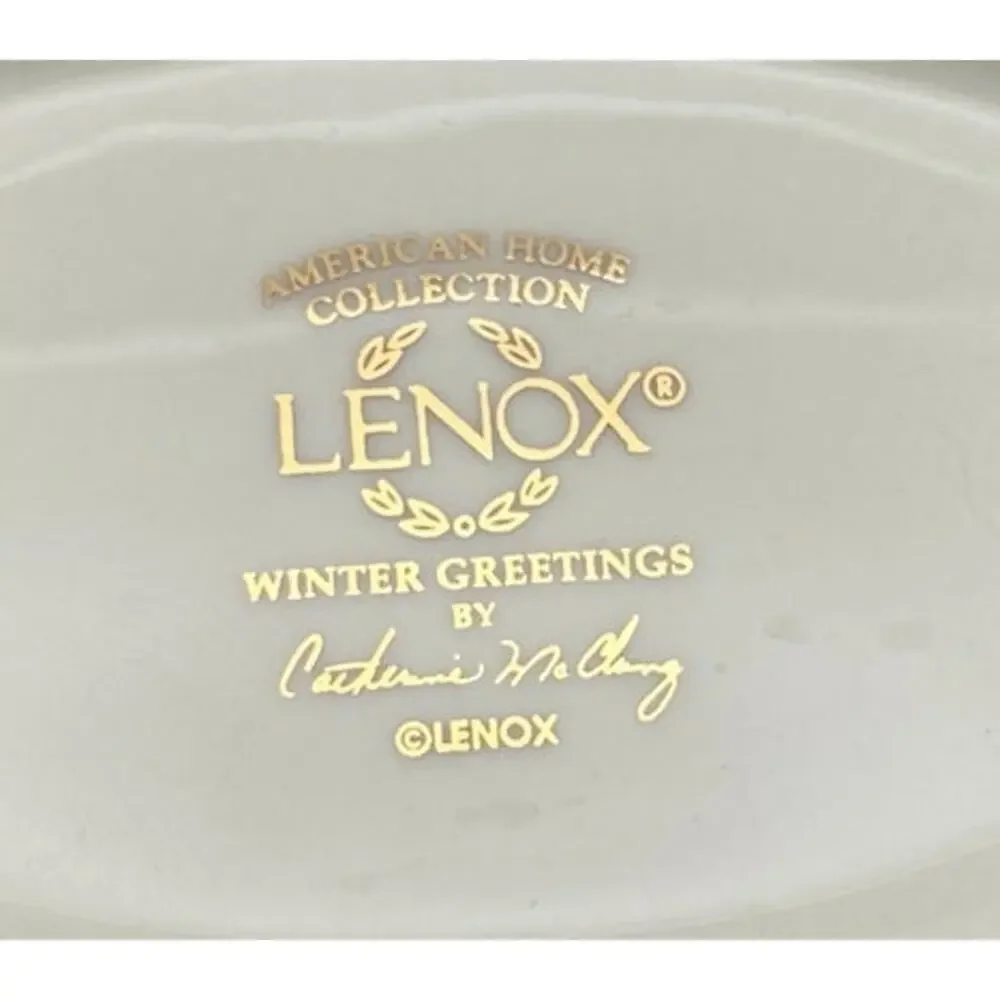 Lenox Winter Greetings Pierced Gold Rim Trinket Bowl with Lid